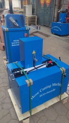 Máy cắt ống ống cao su điện và Máy trượt với 4 lớp và điều khiển nút tiên tiến 2 inch 6-51mm xanh