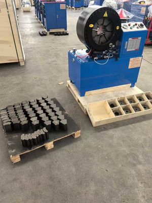 Hydraulic Electric 4 Inch 4-102 Mm Màu xanh Đơn giản Mô hình ngắn Mô hình 4 Lớp ống Lớn Cỡ Công nghiệp Dây dệt ống Crimping Machine 4 Kw Cấu trúc nhỏ gọn