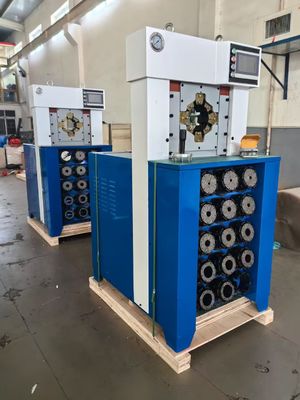 Super độ dày 3 inch với 15 Die 6-76mm Màu xanh AC ống Crimping Máy với giữ lực Crimping nhanh hơn 650T