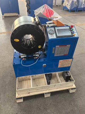 Hệ thống điều khiển PLC Dịch vụ OEM Công nghiệp 16 Dies Màu xanh 4 Inch Crimping Range Công cụ Crimping Điện Hydraulic 0,01mm Chọn chính xác ống Crimping Machine
