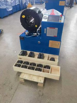 Hệ thống điều khiển PLC Dịch vụ OEM Công nghiệp 16 Dies Màu xanh 4 Inch Crimping Range Công cụ Crimping Điện Hydraulic 0,01mm Chọn chính xác ống Crimping Machine