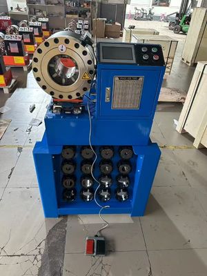 Giá tốt. High Pressure Hydraulic Hose Crimping Machine 38mm Quick Opening P38 1.5 Inch From 6-38mm With 8 Dies Blue Color trực tuyến