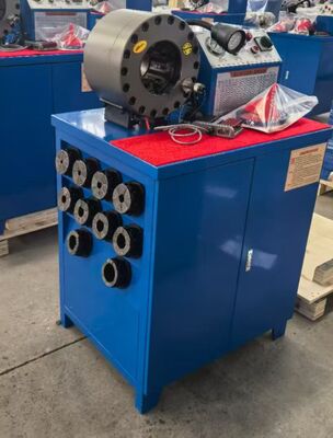 Giá tốt. Blue Electric 600T Crimping Force Rubber Hose Crimping Machine với phạm vi 6-51mm và 10 đệm thay đổi trực tuyến