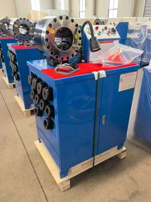 Giá tốt. 2 Inch 600 Ton Từ 6mm đến 51mm Máy Crimp ống cao su Mô hình cao hơn Màu xanh 220v / 380v Năng lượng với 10 đệm thay đổi và ứng dụng thủy lực trực tuyến