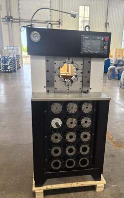 3 Inch Super Thickness Model PLC Control Hydraulic Hose Crimping Machine With 6-76mm Crimping Range Black Color Bigger Pressure Force And 165mm Max Opening 15 Dies